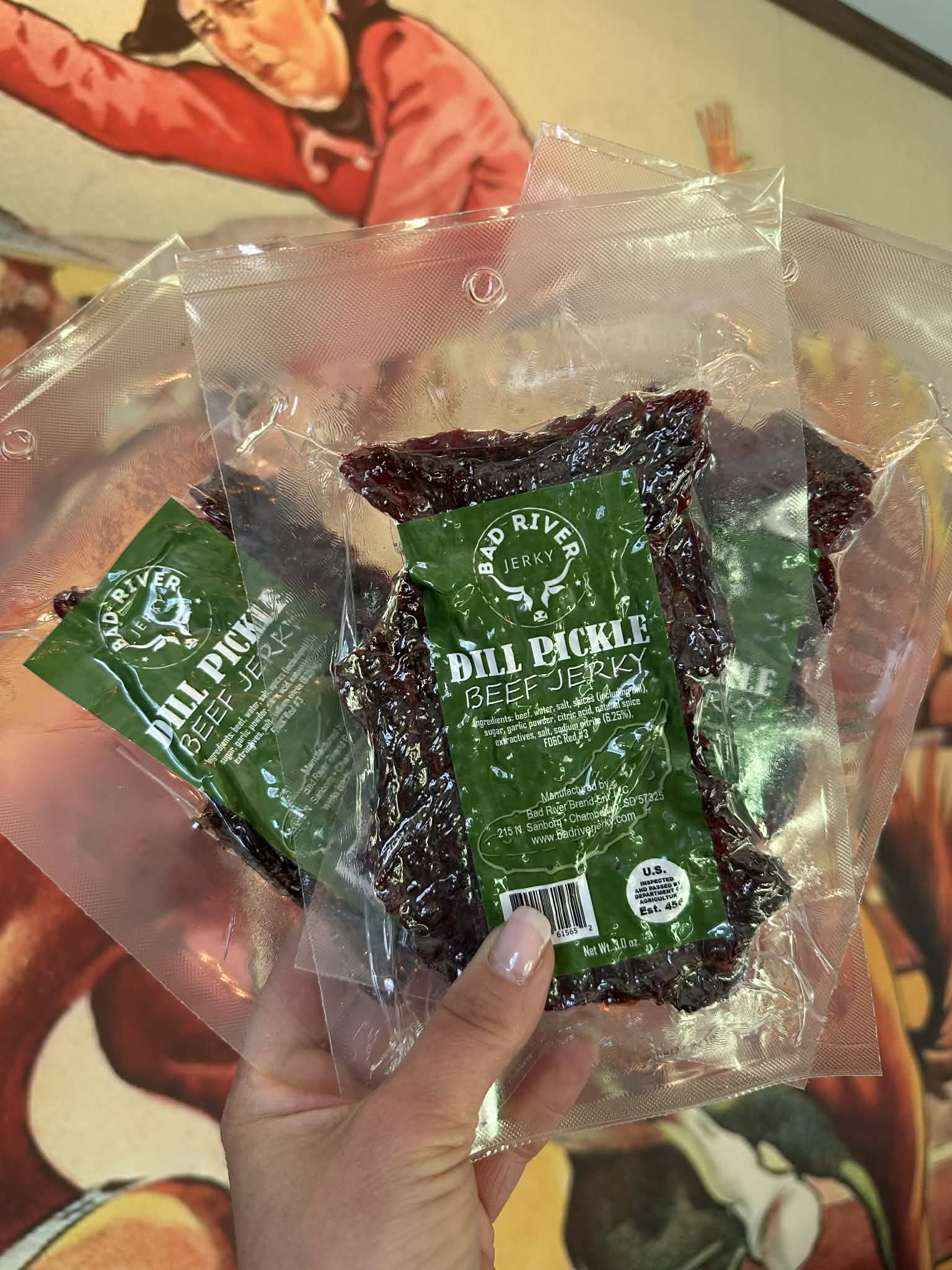 Dill pickle beef jerky pieces – bold pickle flavor high-protein snack