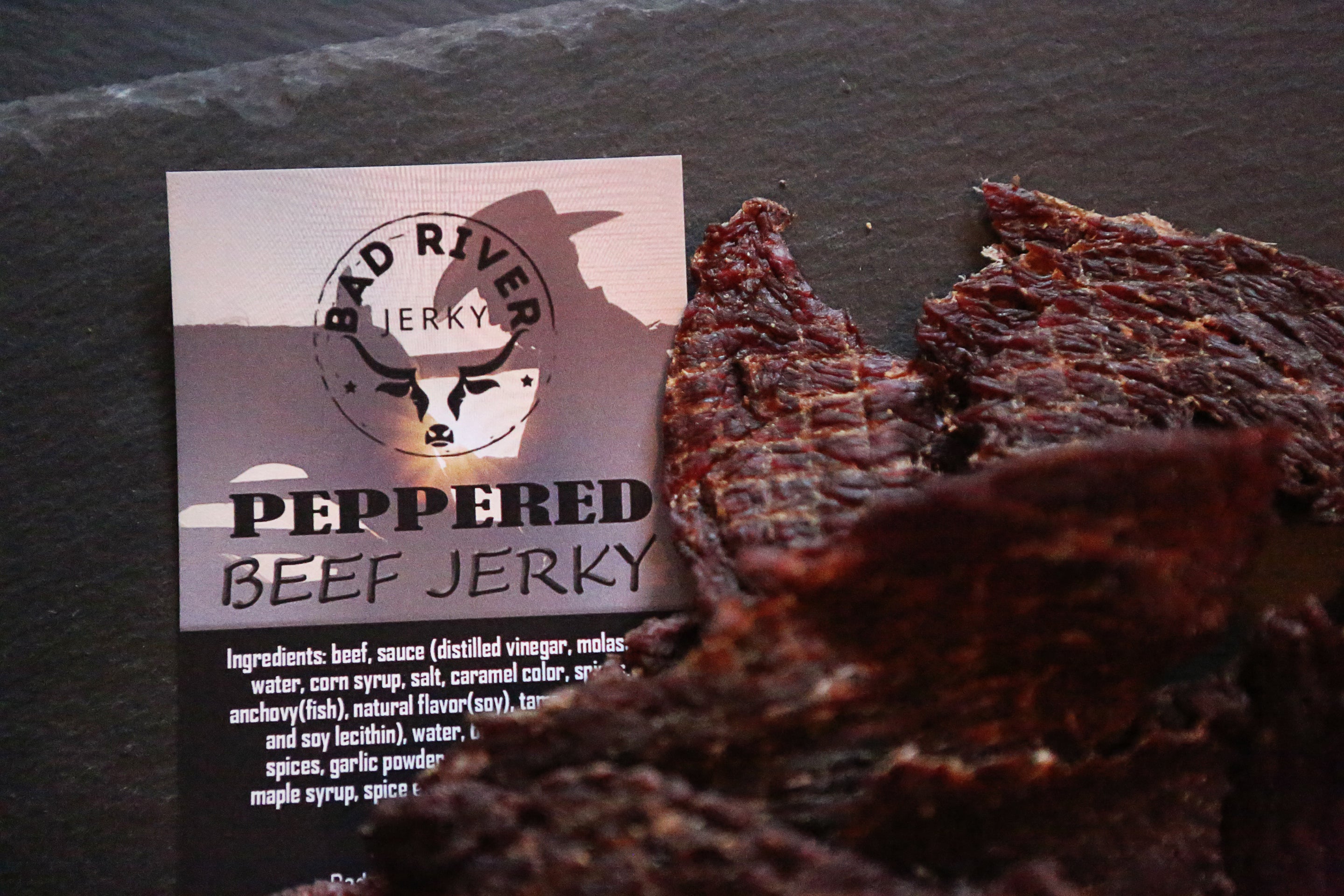 Peppered beef jerky pieces – tender hand-torn small-batch protein snack
